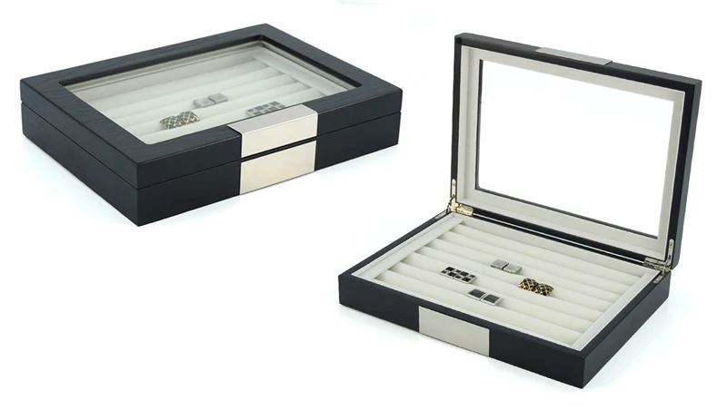 36 Pairs Wood Cufflink Box Storage Boxes Clinks 