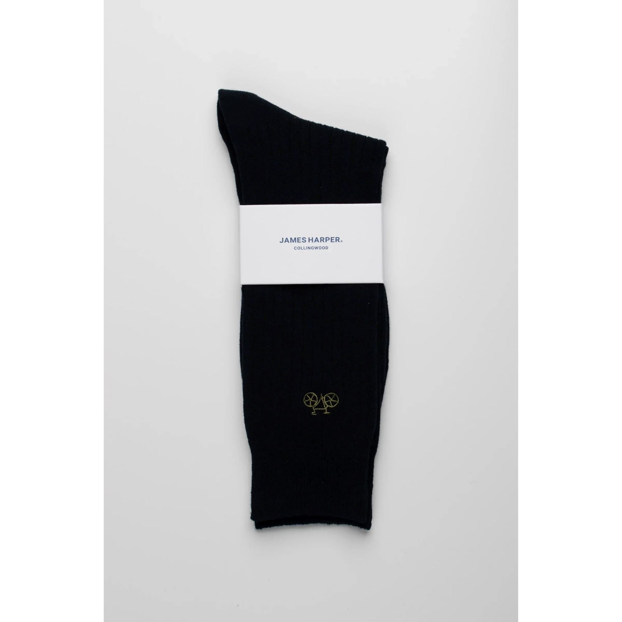 Navy Ribbed Socks Socks Clinks 