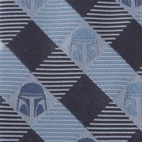 Star Wars Mando Helmet Check Blue Men's Tie Ties Star Wars