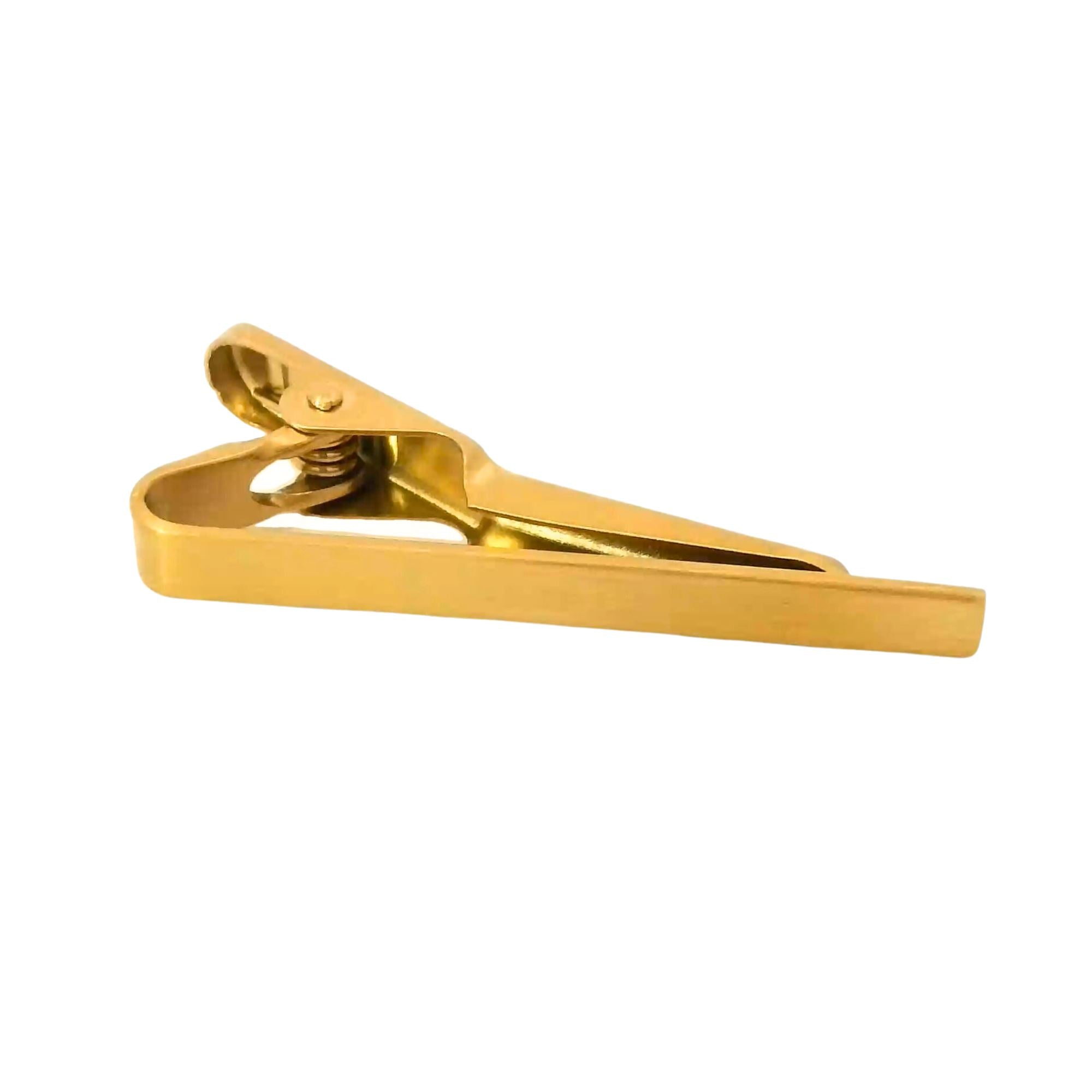Small Brushed Gold Tie Clip 40mm Tie Clips Clinks Australia 