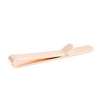 Shiny Rose Gold Tie Bar with curved end 50mm Tie Clips Clinks