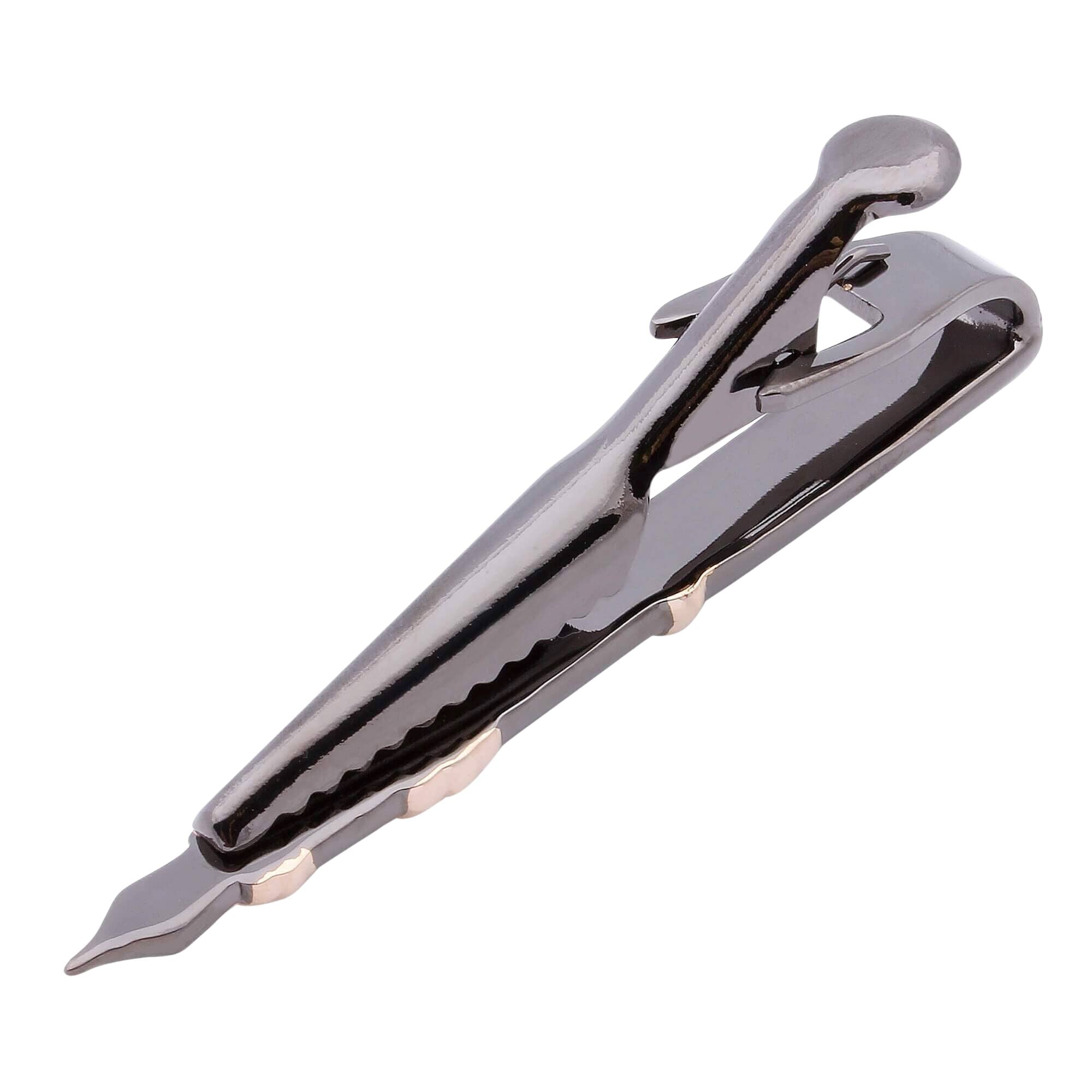 Pen Tie Clip in Gunmetal and Rose Gold Tie Clips Clinks Australia 