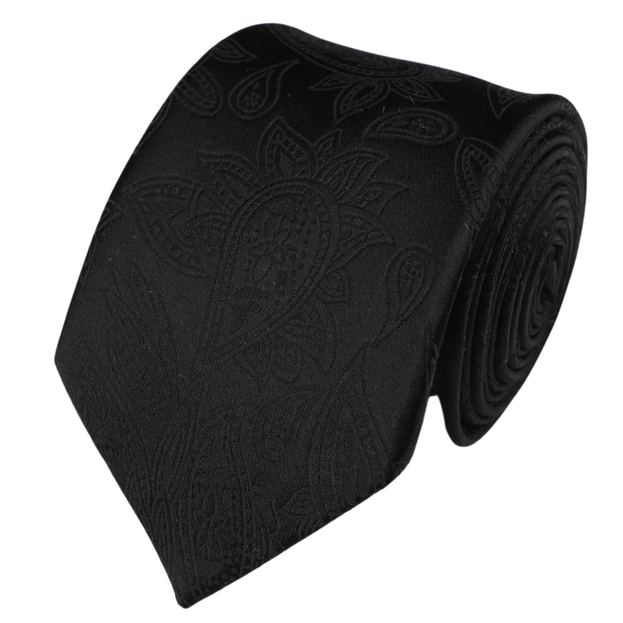 Black Silk Paisley Tie