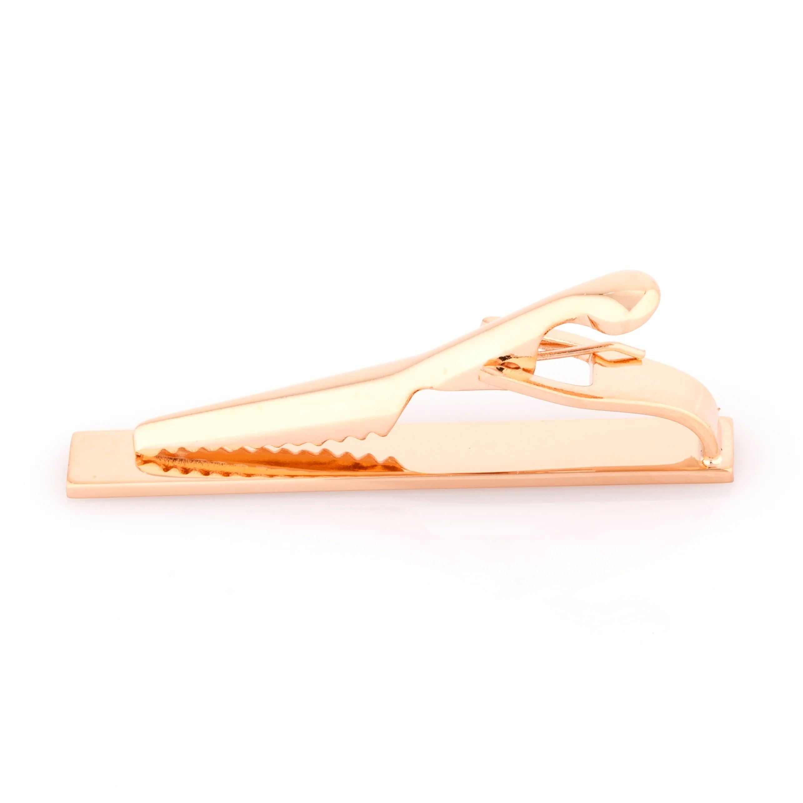 Brushed Curved End Rose Gold Tie Clip Tie Bars Clinks Australia 
