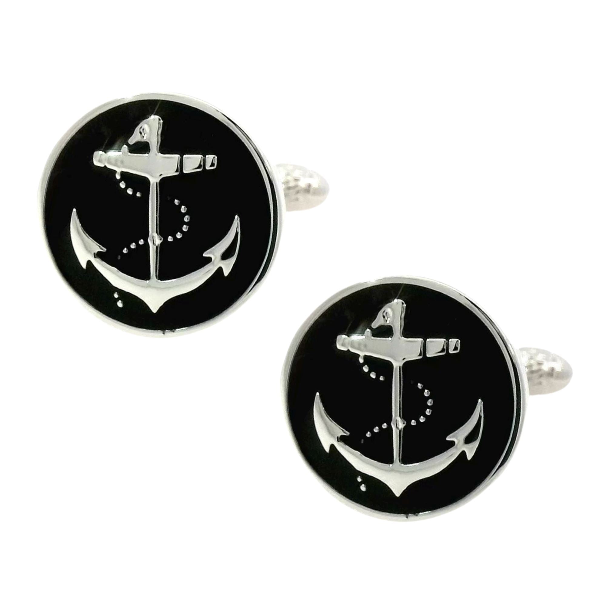 Black Anchor Cufflinks Novelty Cufflinks Clinks Australia Black Anchor Cufflinks 