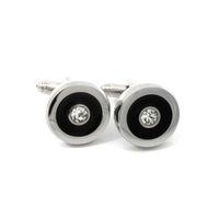 Black Crystal Highset Button Cufflinks Classic & Modern Cufflinks Clinks Australia