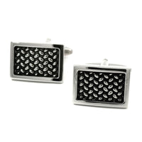 Black Enamel Basketweave Cufflinks Classic & Modern Cufflinks Clinks Australia Black Enamel Basketweave Cufflinks