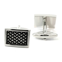 Black Enamel Basketweave Cufflinks Classic & Modern Cufflinks Clinks Australia