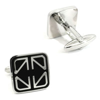 Black Enamel Geometric Cufflinks Classic & Modern Cufflinks Clinks Australia