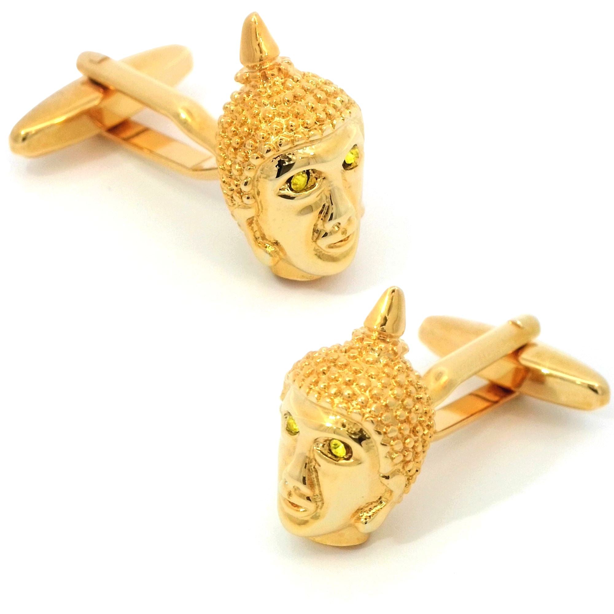 Buddha's Head Gold Plated Cufflinks Novelty Cufflinks Clinks Australia Buddha's Head Gold Plated Cufflinks 