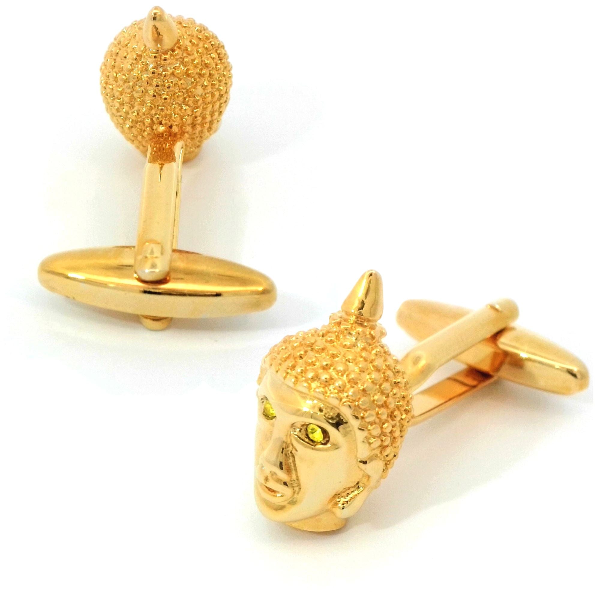 Buddha's Head Gold Plated Cufflinks Novelty Cufflinks Clinks Australia 