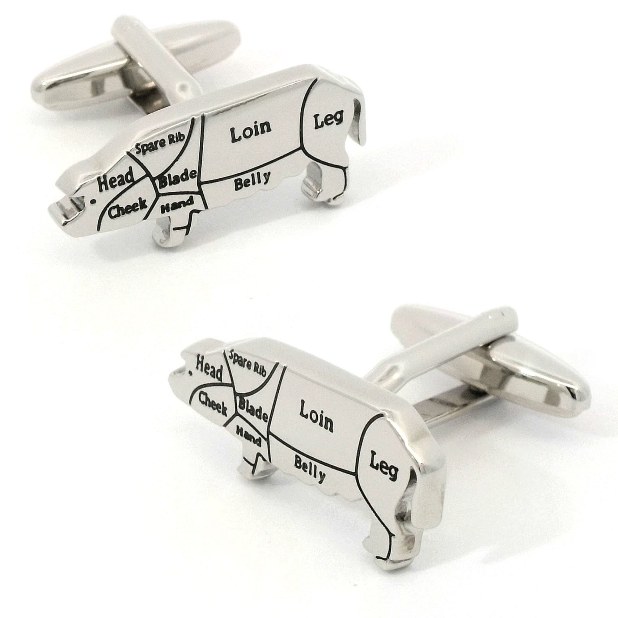 Butchers Cut (Pork) Cufflinks Novelty Cufflinks Clinks Australia Butchers Cut (Pork) Cufflinks 