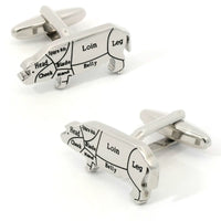 Butchers Cut (Pork) Cufflinks Novelty Cufflinks Clinks Australia Butchers Cut (Pork) Cufflinks