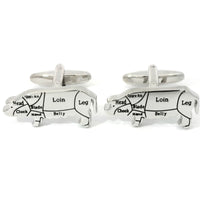 Butchers Cut (Pork) Cufflinks Novelty Cufflinks Clinks Australia