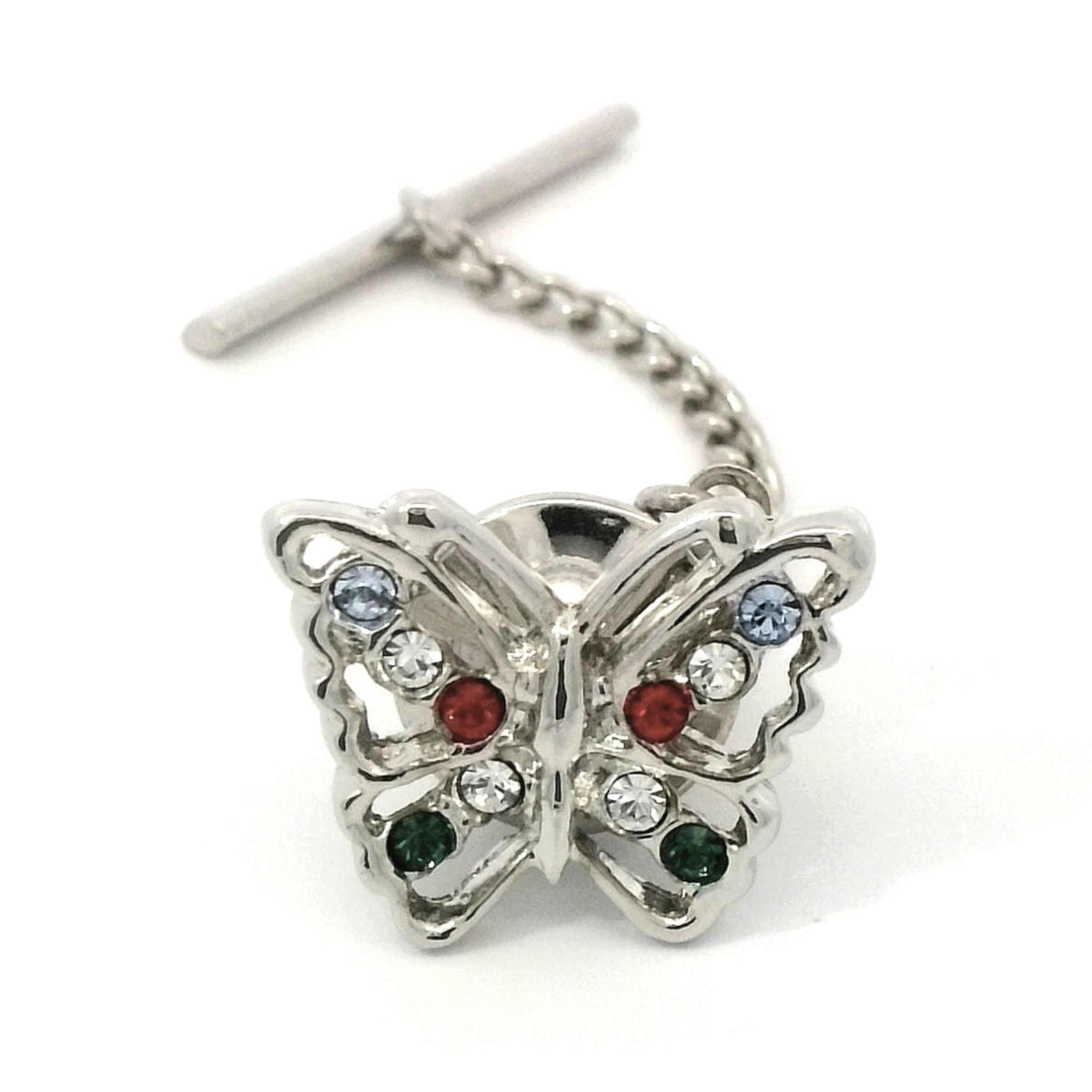 Butterfly Design Tie Pin featuring Swarovski Crystals Tie Bars Clinks Butterfly Design Tie Pin featuring Swarovski Crystals 