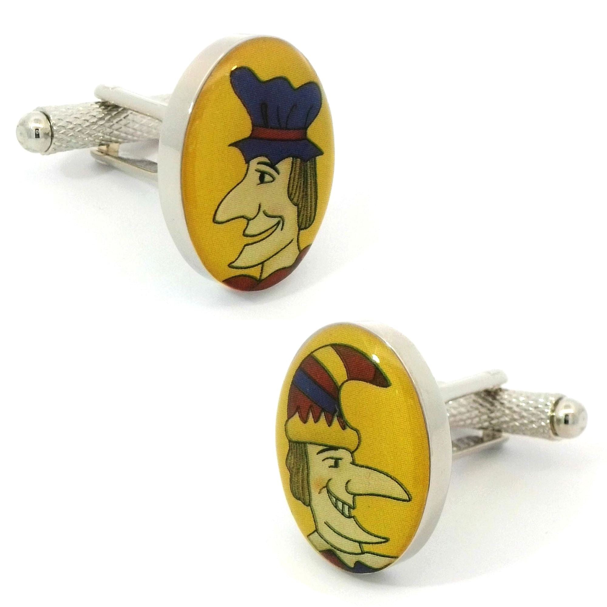 Cartoon Punch and Judy Cufflinks Novelty Cufflinks Clinks Australia Cartoon Punch and Judy Cufflinks 