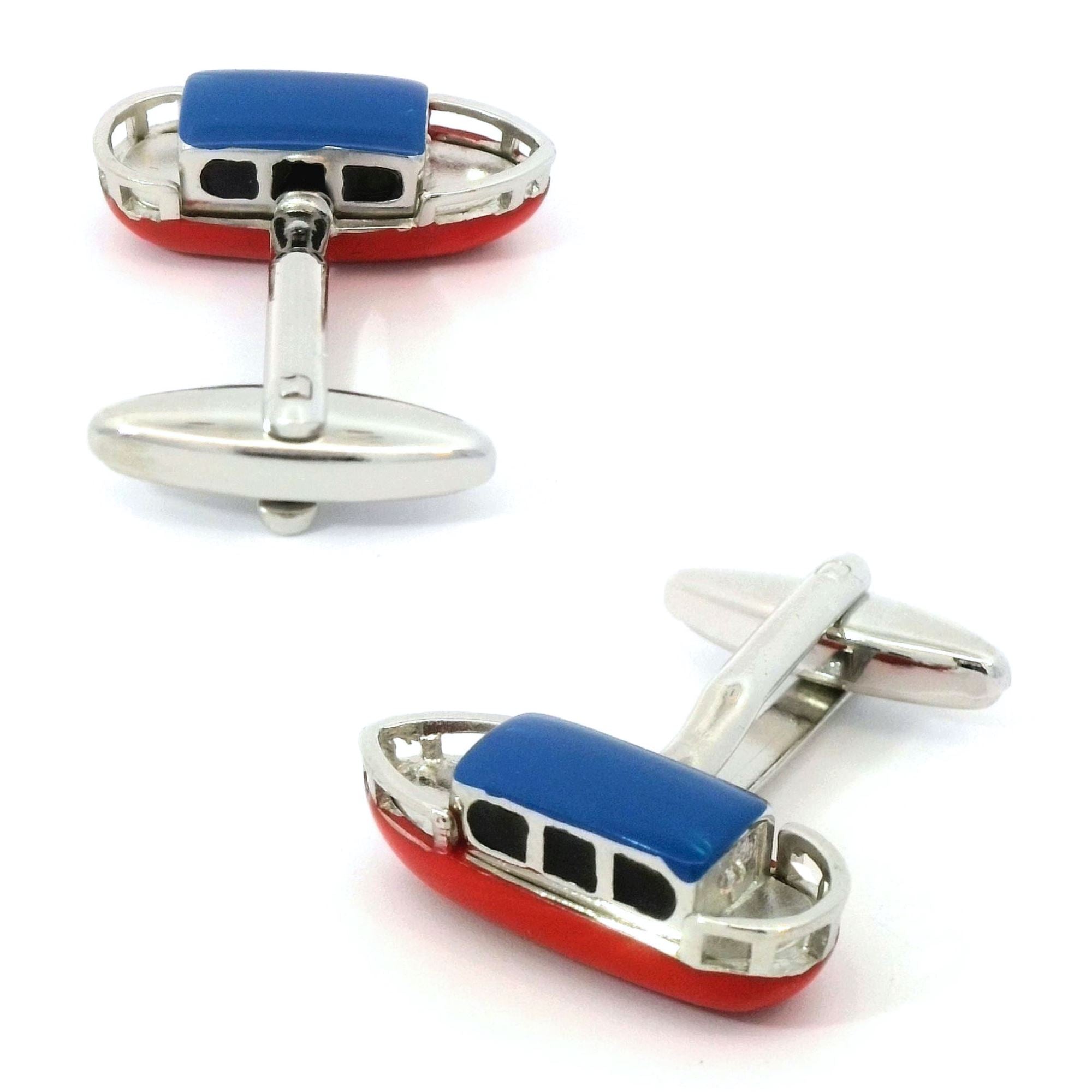 Coloured Canal Barge or Narrowboat Cufflinks Novelty Cufflinks Clinks Australia 