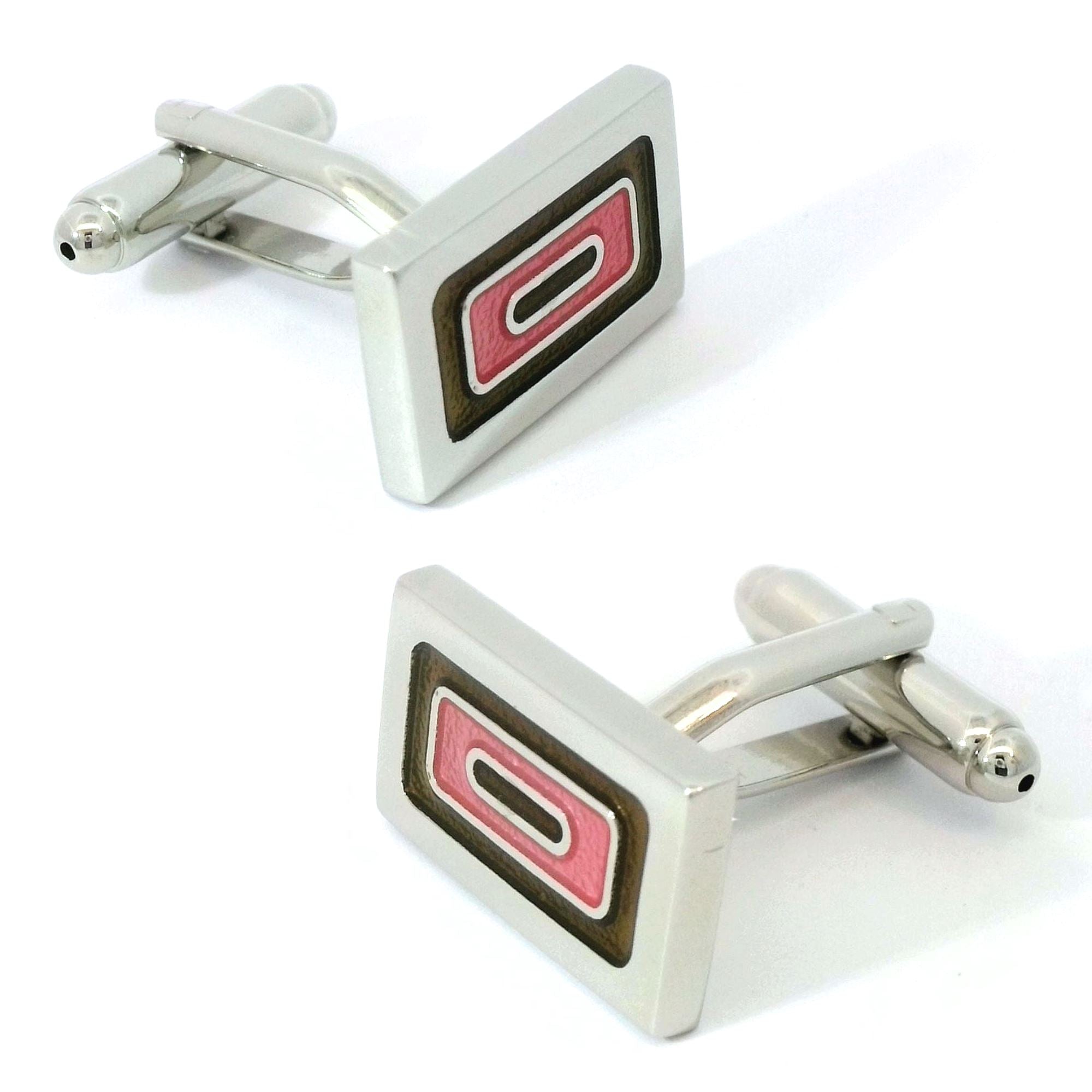 Concurrent Rings Pink Cufflinks Classic & Modern Cufflinks Clinks Australia Concurrent Rings Pink Cufflinks 
