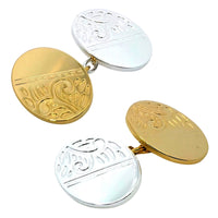 Gold or Silver Reversible (with chain) Cufflinks