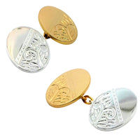 Gold or Silver Reversible (with chain) Cufflinks