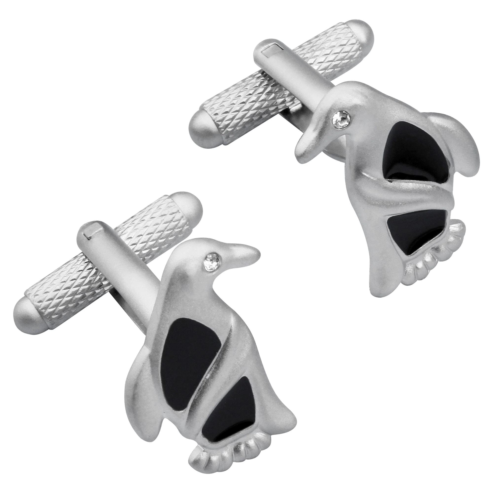 Playful Pair of Penguins Cufflinks Novelty Cufflinks Clinks Australia Playful Pair of Penguins Cufflinks 