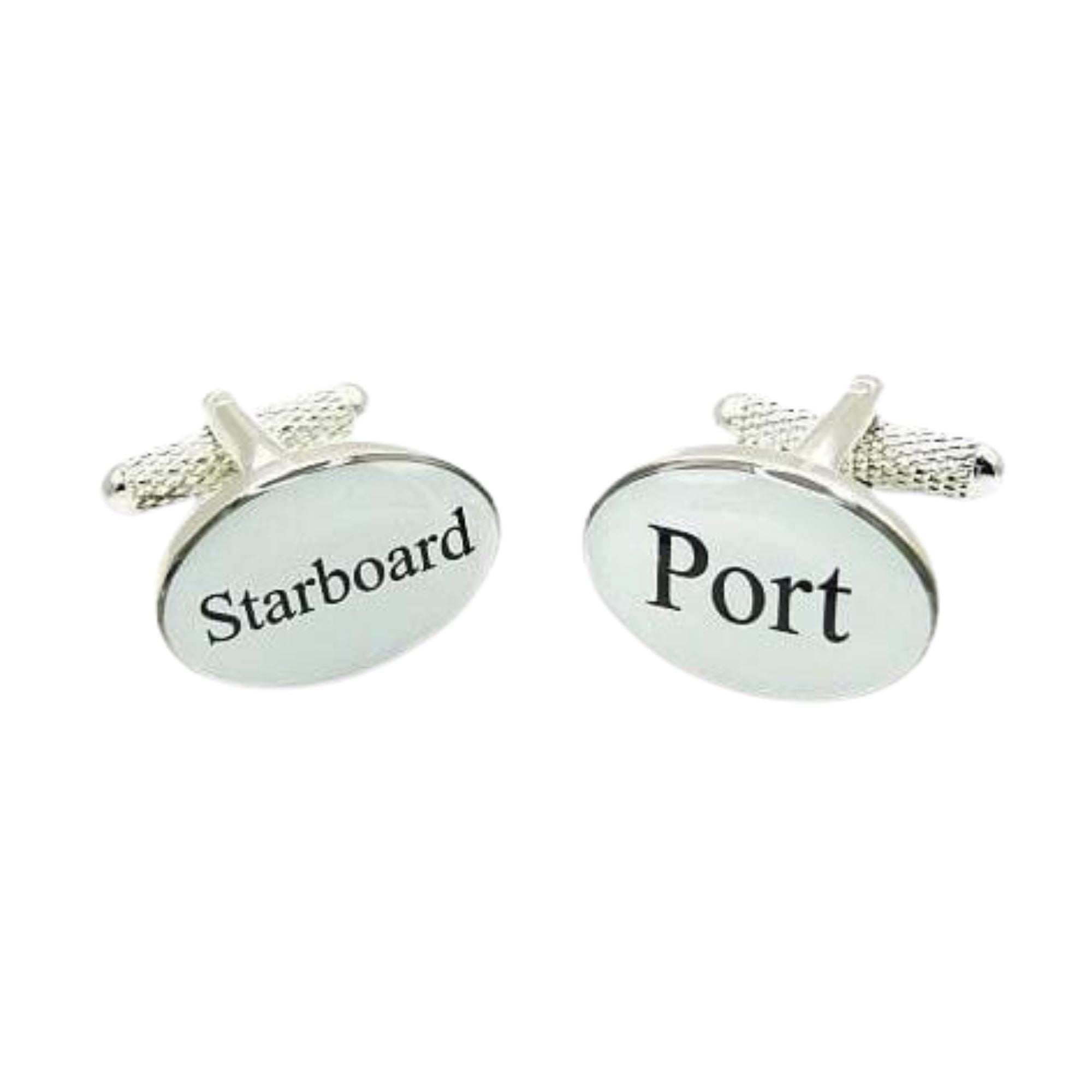 Port Starboard Black/White Cufflinks Novelty Cufflinks Clinks Australia Port Starboard Black/White Cufflinks 