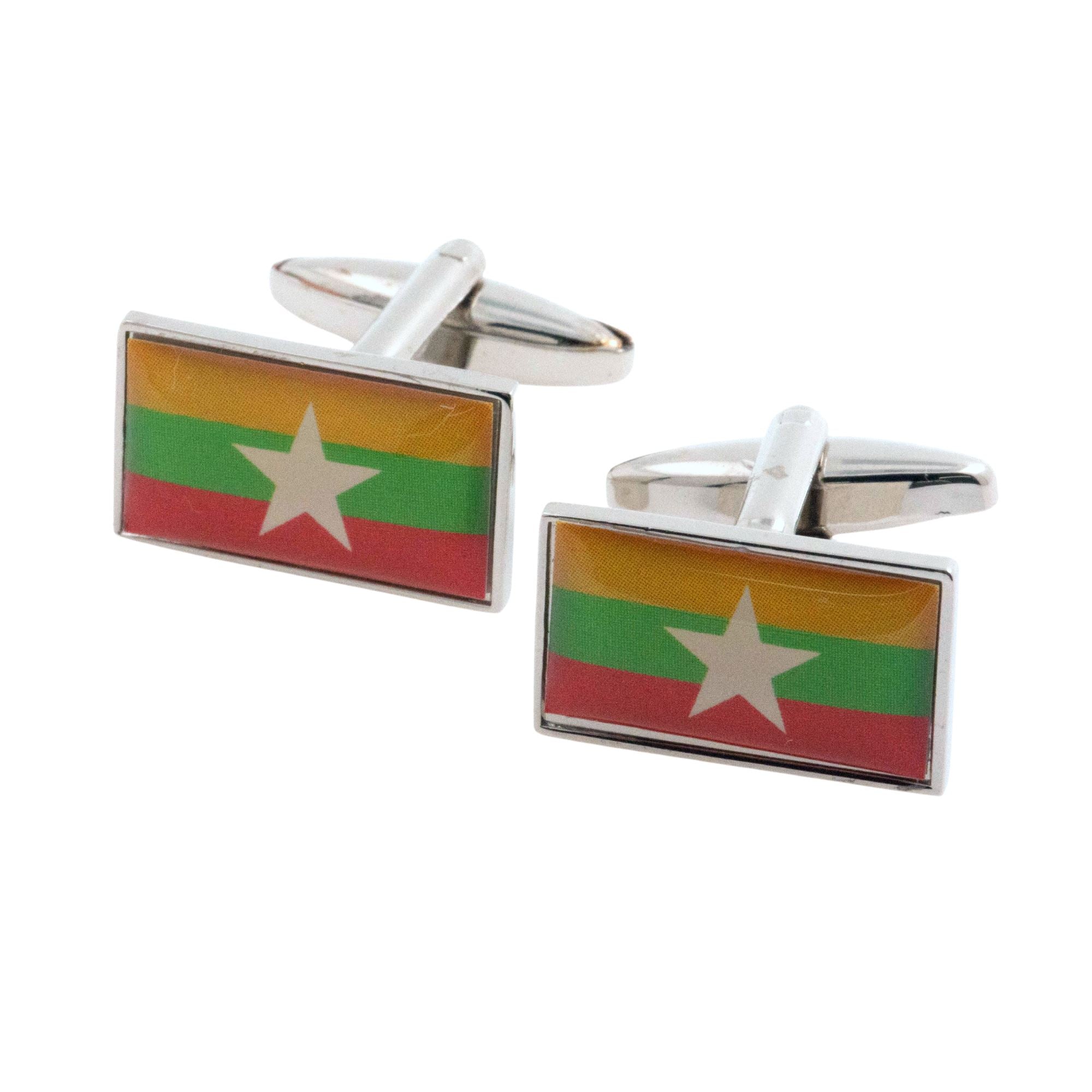 Flag of Myanmar Cufflinks Novelty Cufflinks Clinks 