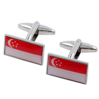 Flag of Singapore Cufflinks Novelty Cufflinks Clinks