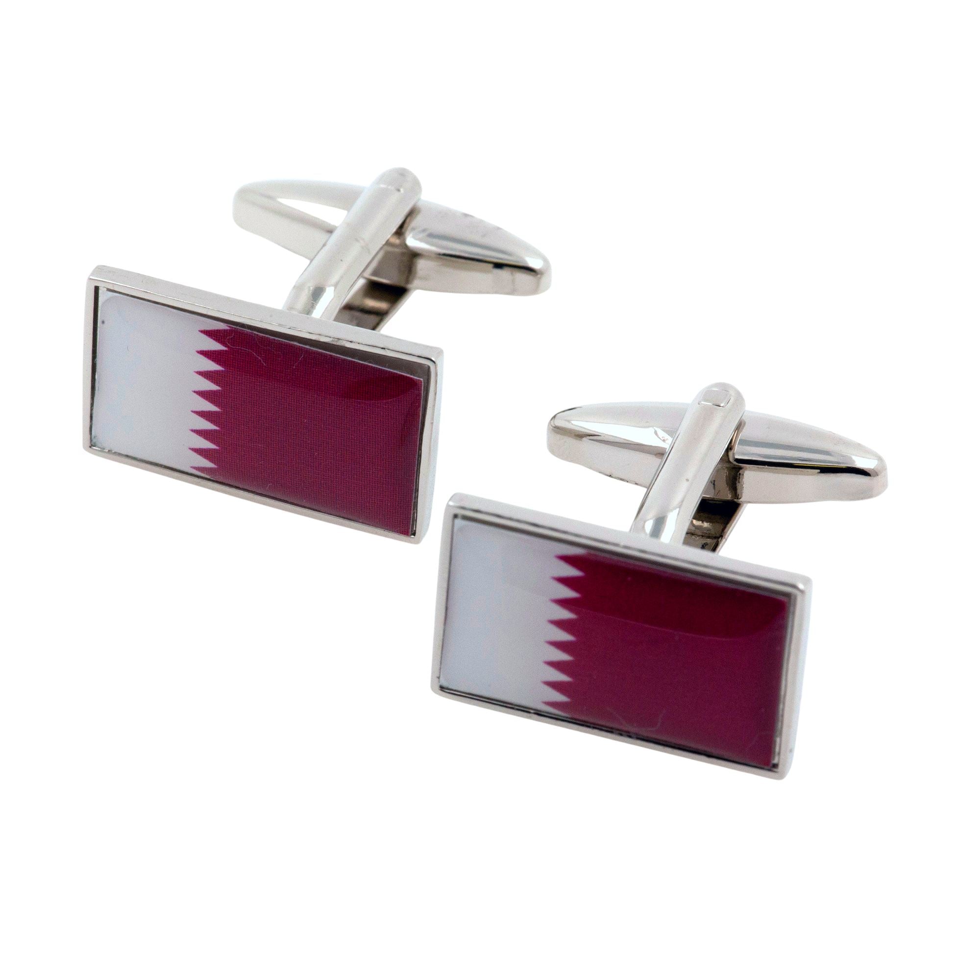Flag of Qatar Cufflinks Novelty Cufflinks Clinks 