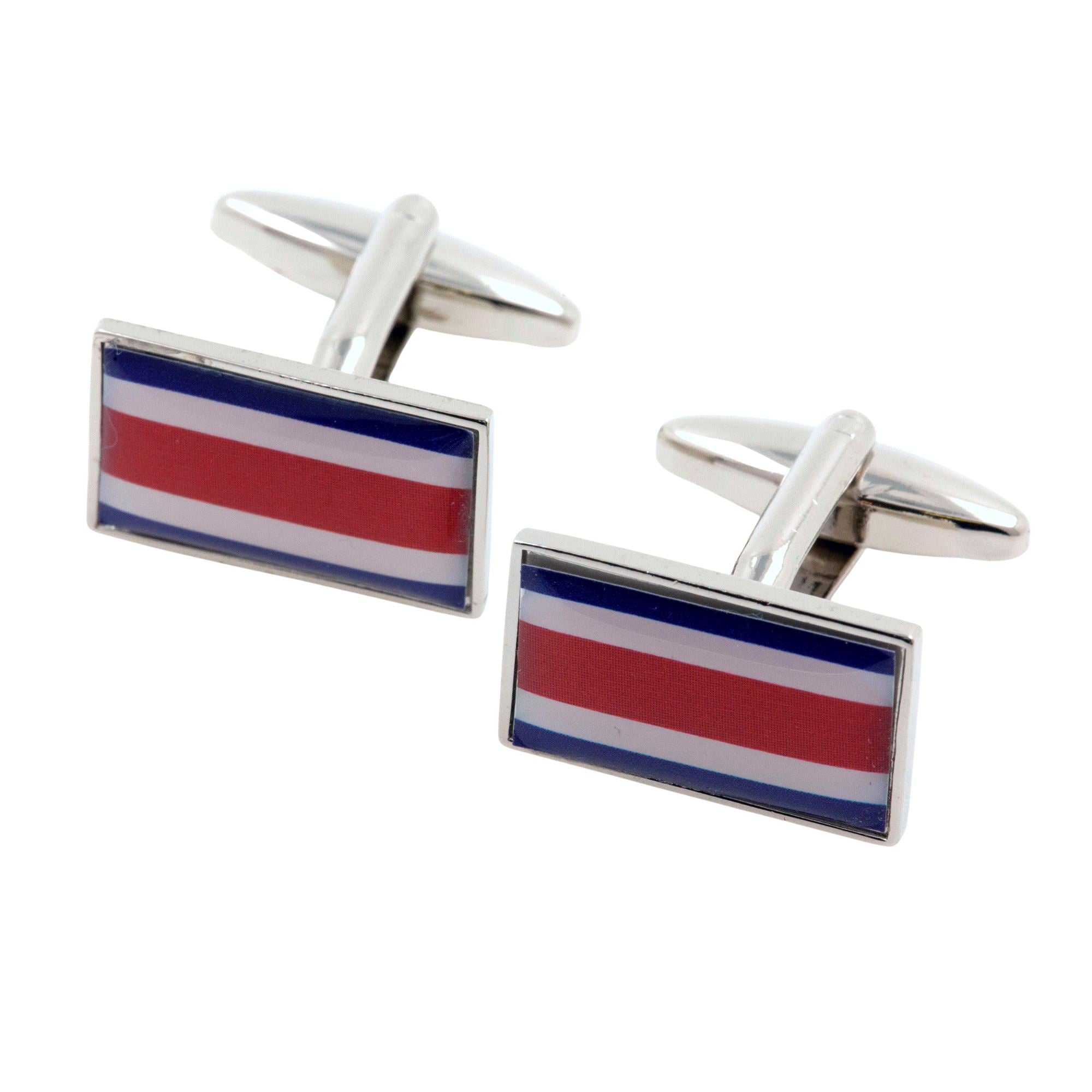 Flag of Costa Rica Cufflinks Novelty Cufflinks Clinks 