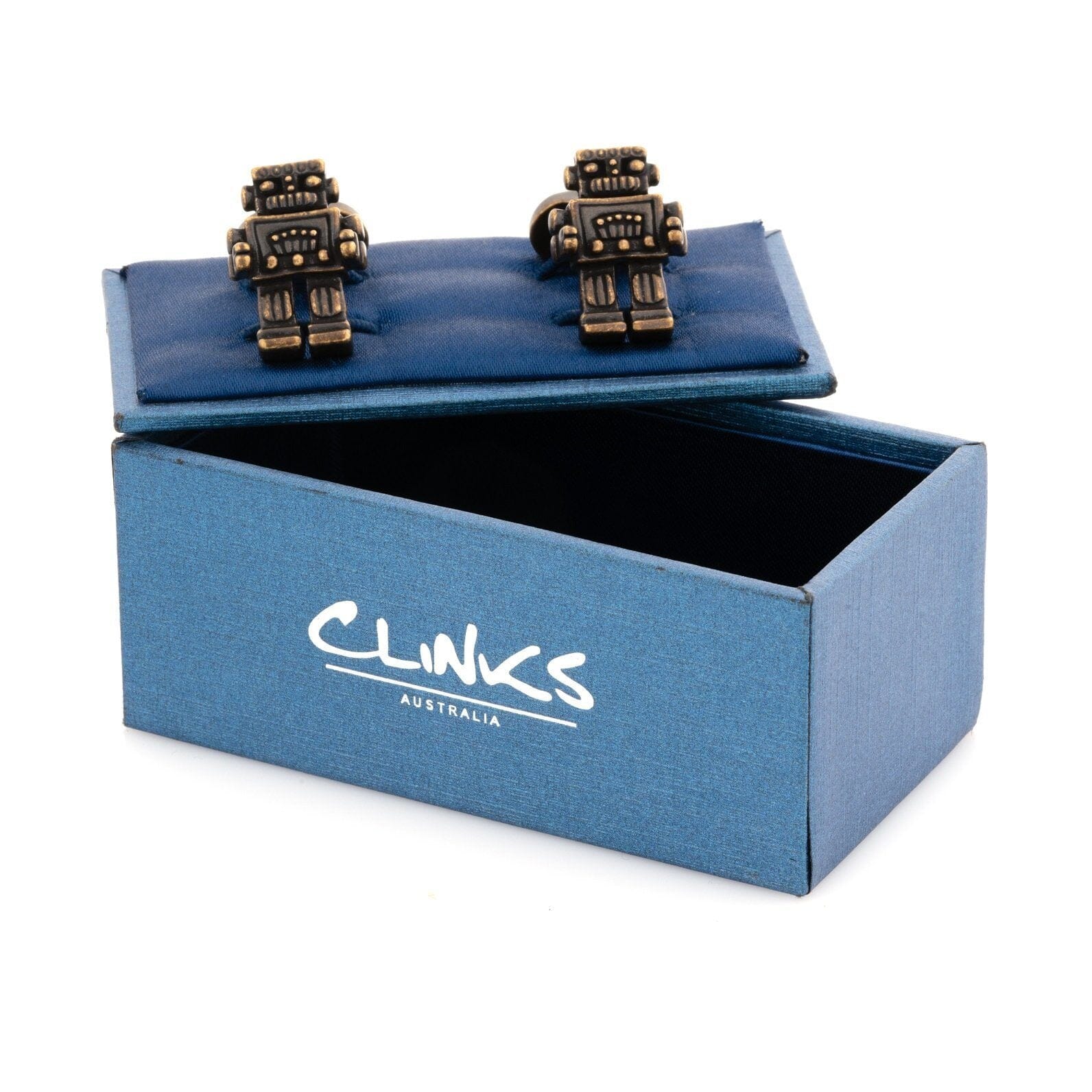 Robot Cufflinks in Antique Burnished Gold Novelty Cufflinks Clinks Australia 