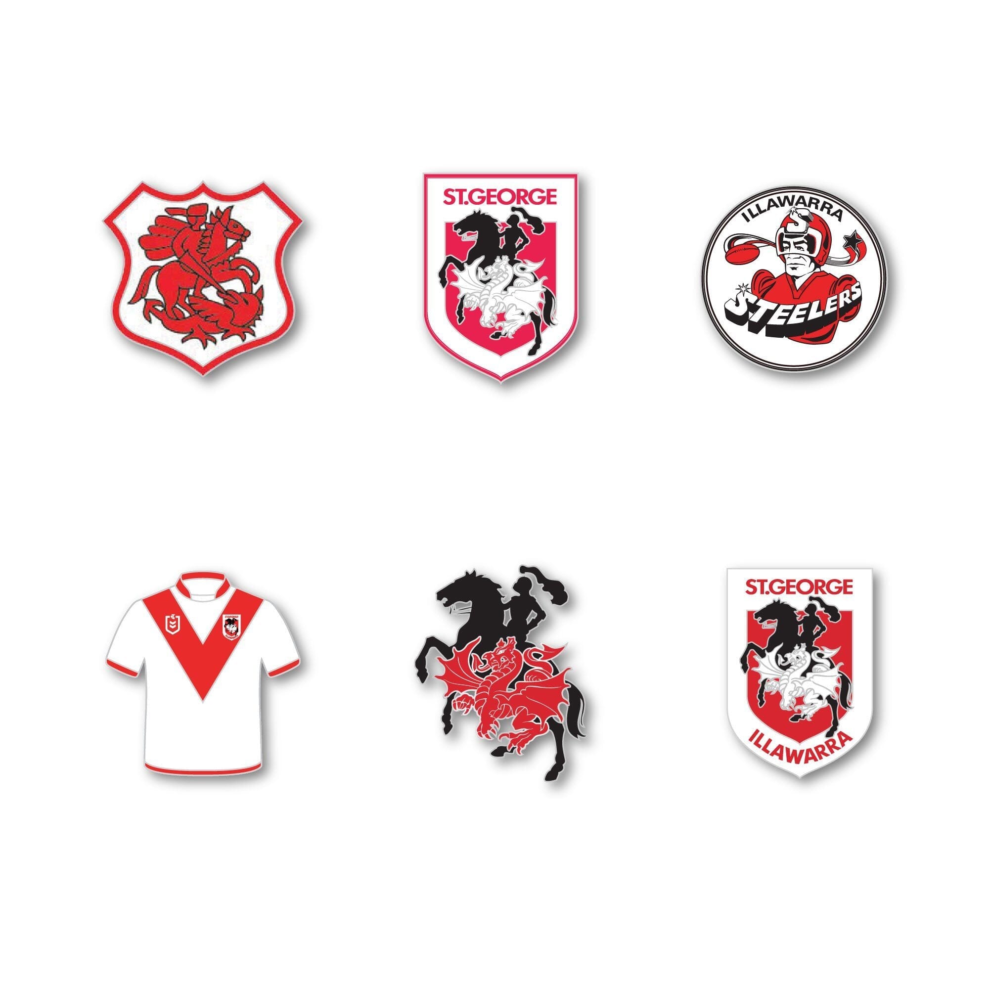 St. George Illawarra Dragons Logo NRL Pin Set Lapel Pin Clinks Default 