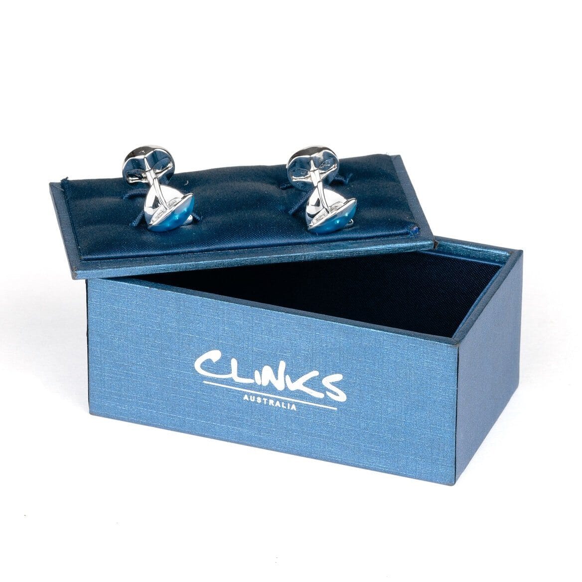 Blue/Silver Sailing Ship Cufflinks Novelty Cufflinks Clinks Australia 