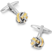 Two Tone Gold and Silver Knot Cufflinks Classic & Modern Cufflinks Clinks Australia Two Tone Gold and Silver Knot Cufflinks