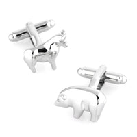 Bull and Bear Silver Cufflinks Novelty Cufflinks Clinks Australia Bull and Bear Silver Cufflinks