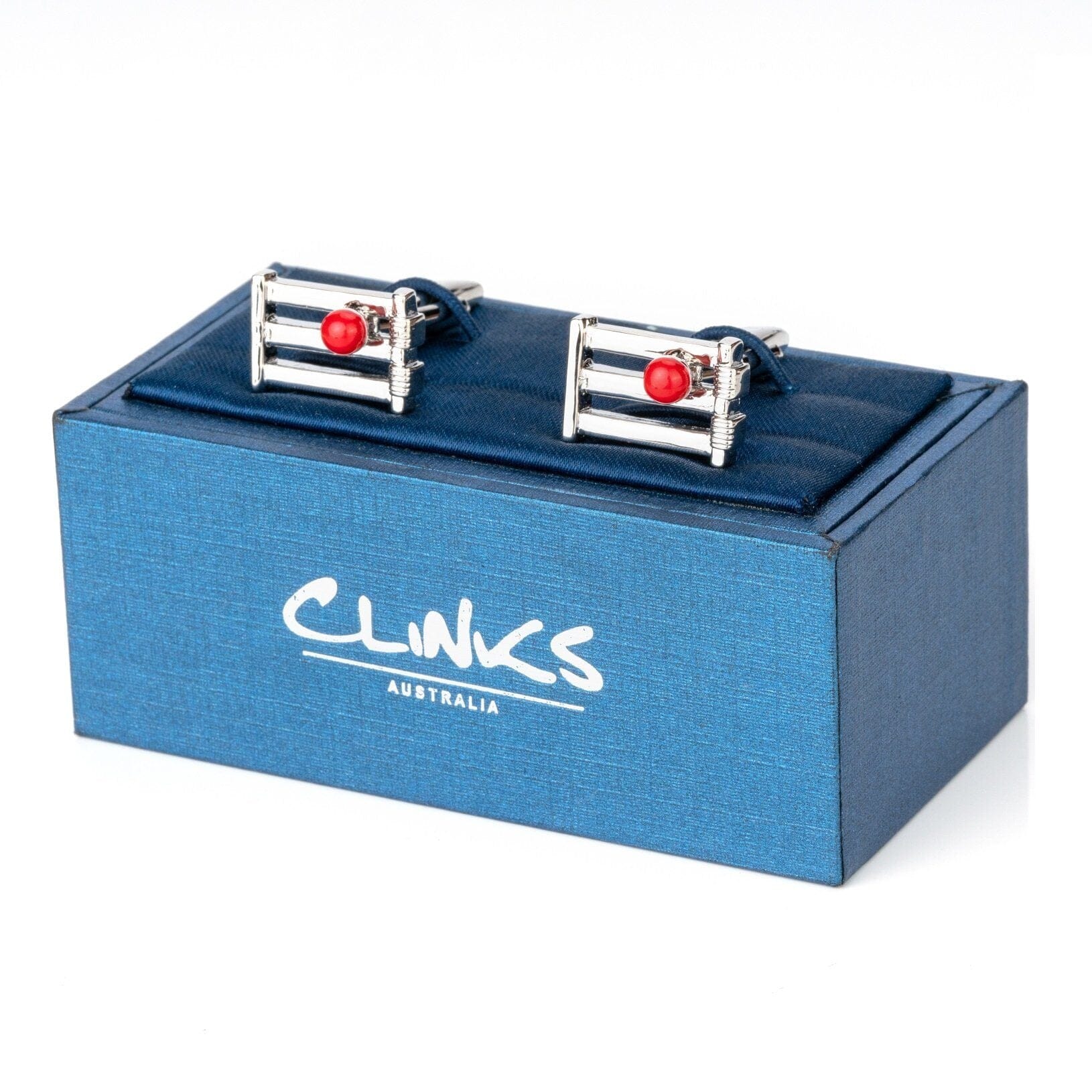 Cricket Wicket and Red Ball Cufflinks Novelty Cufflinks Clinks Australia 