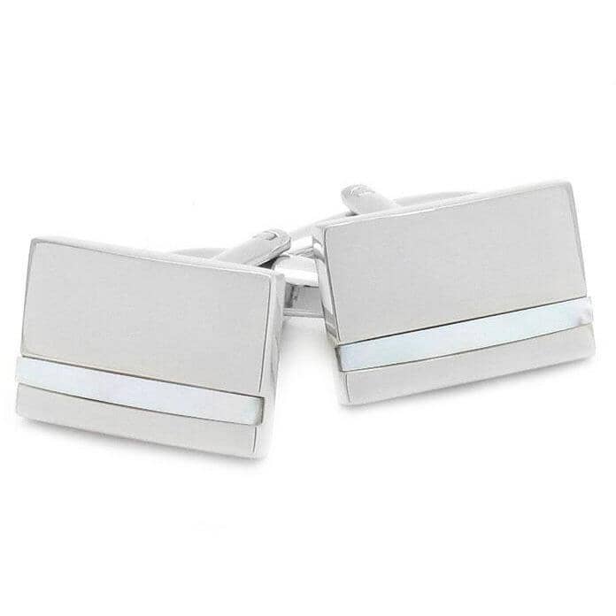 Silver with Mother of Pearl Cufflinks Classic & Modern Cufflinks Clinks Australia Silver with Mother of Pearl 