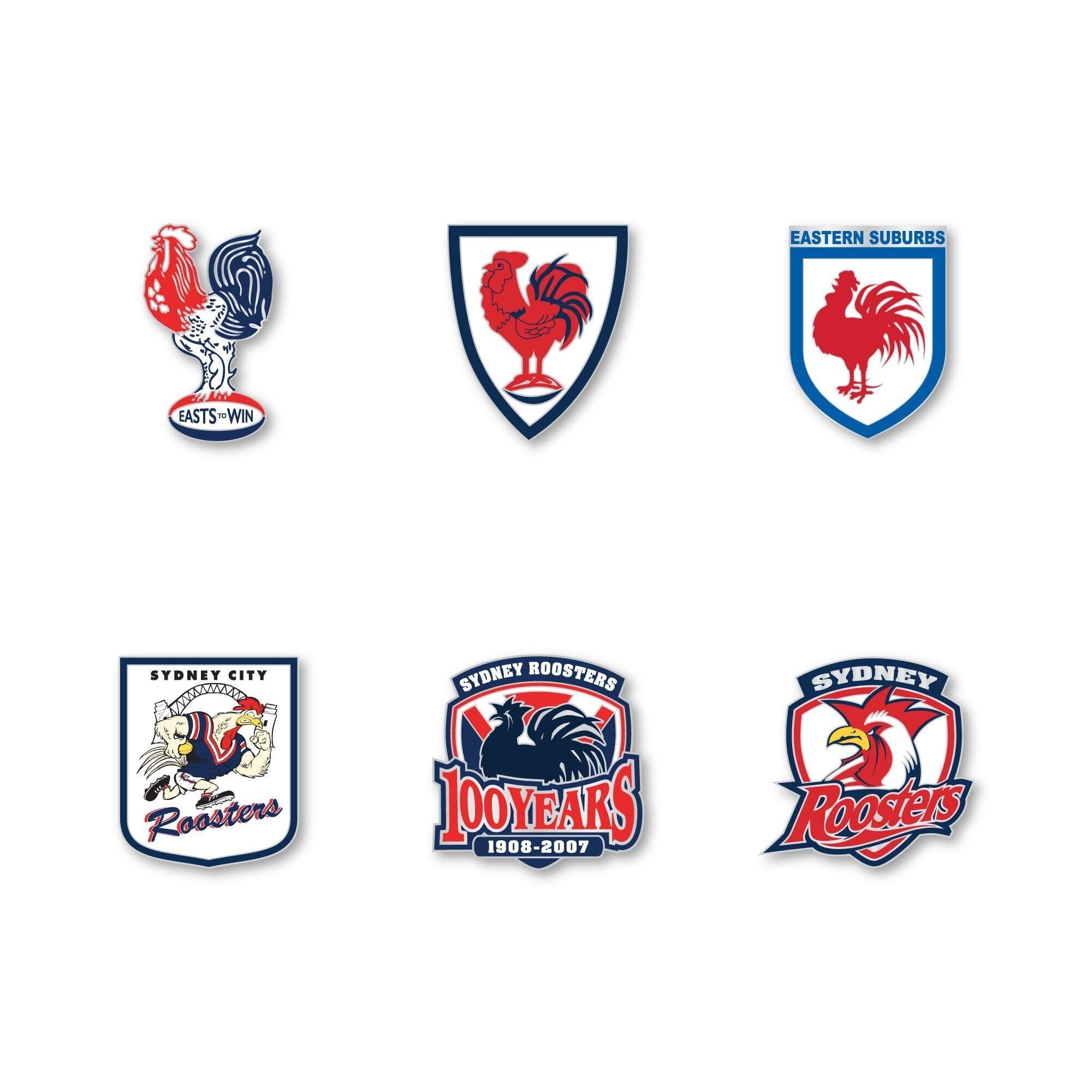 Sydney Roosters Logo NRL Pin Set Lapel Pin Clinks Default 