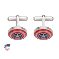 Captain America Colour Shield Cufflinks Novelty Cufflinks Marvel Comics