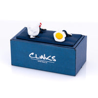 Chicken and Egg Cufflinks Novelty Cufflinks Clinks Australia