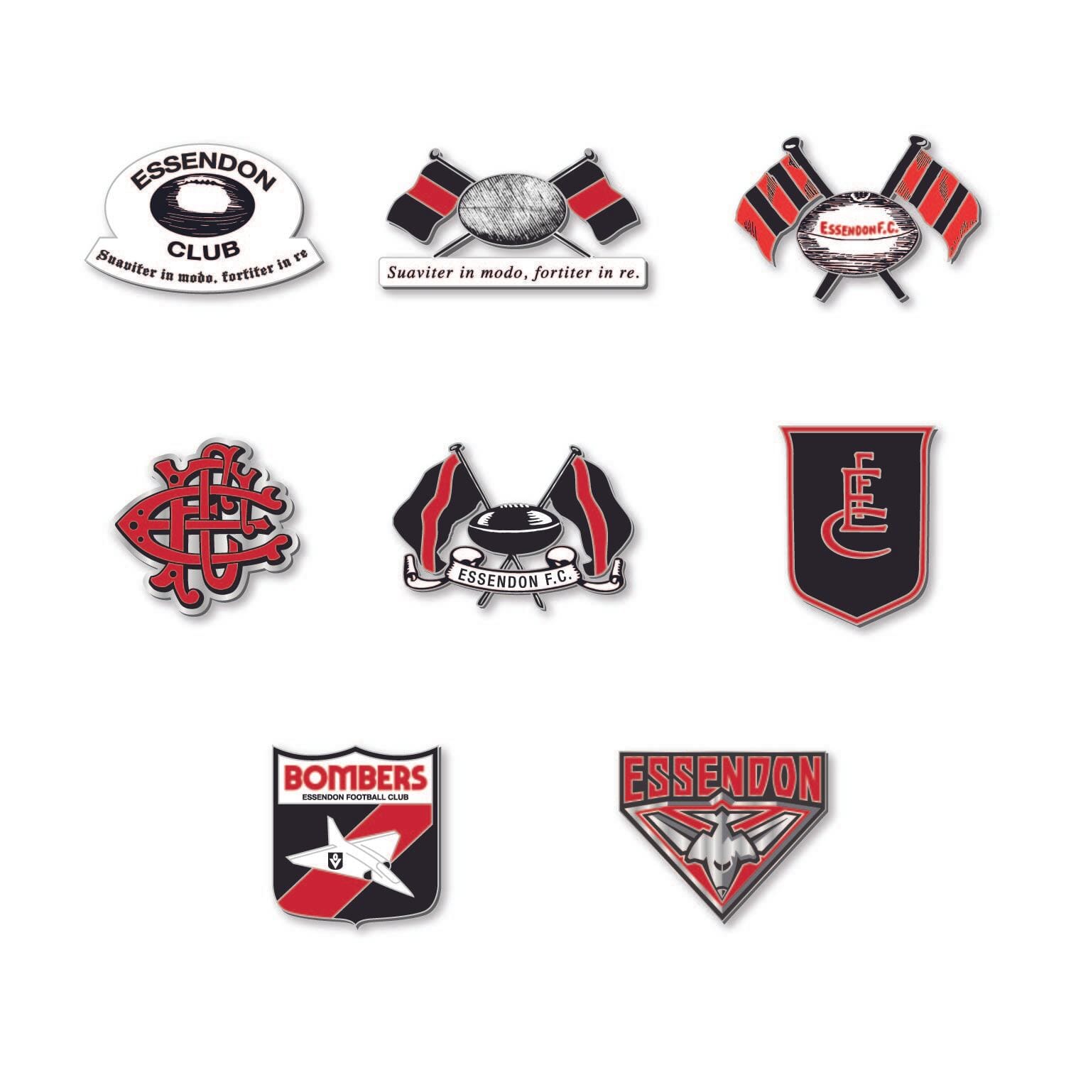 Essendon Bombers AFL Pin Set Lapel Pin Clinks Default 
