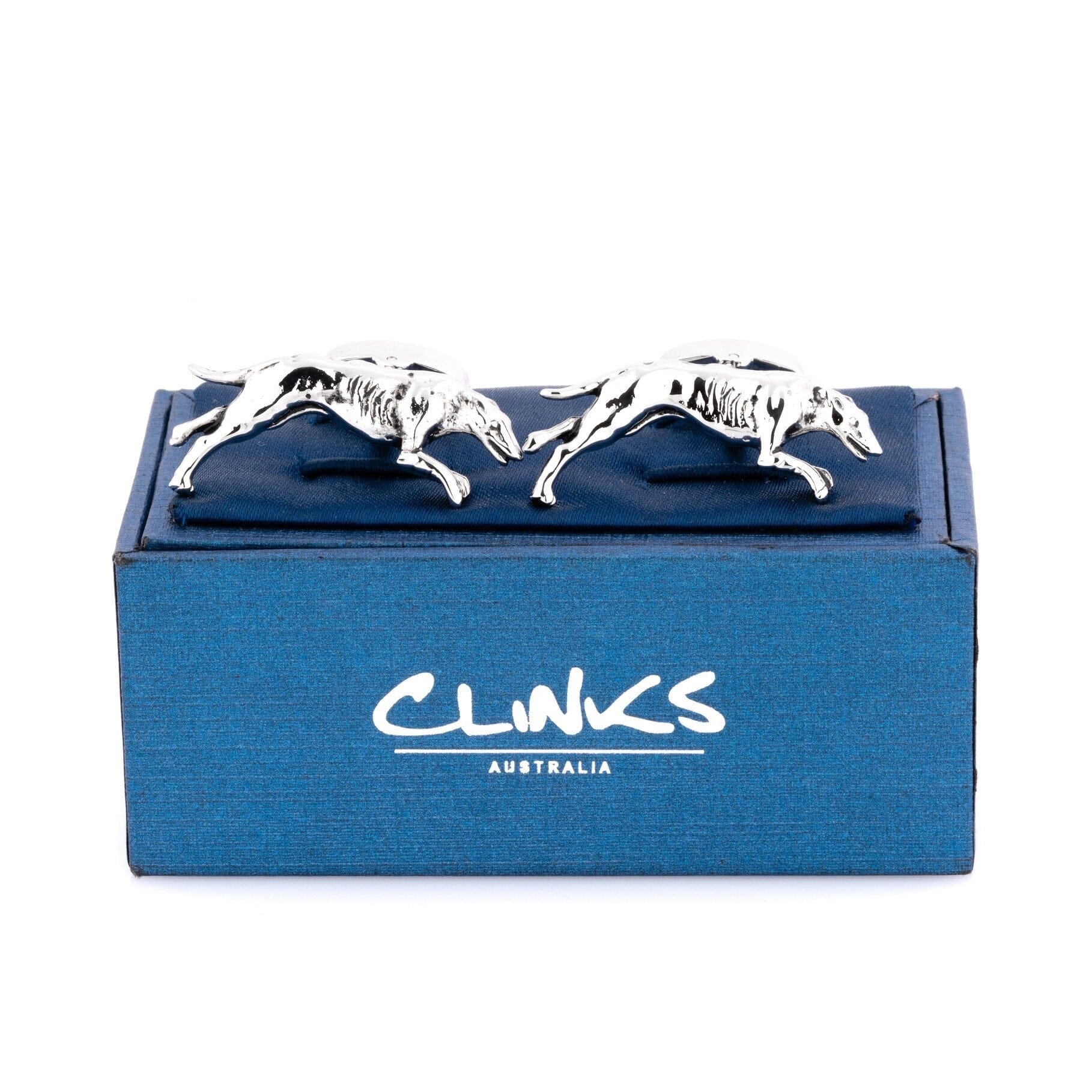 Silver Greyhound Racing Dog Cufflinks Novelty Cufflinks Clinks Australia 