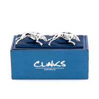 Silver Greyhound Racing Dog Cufflinks Novelty Cufflinks Clinks Australia