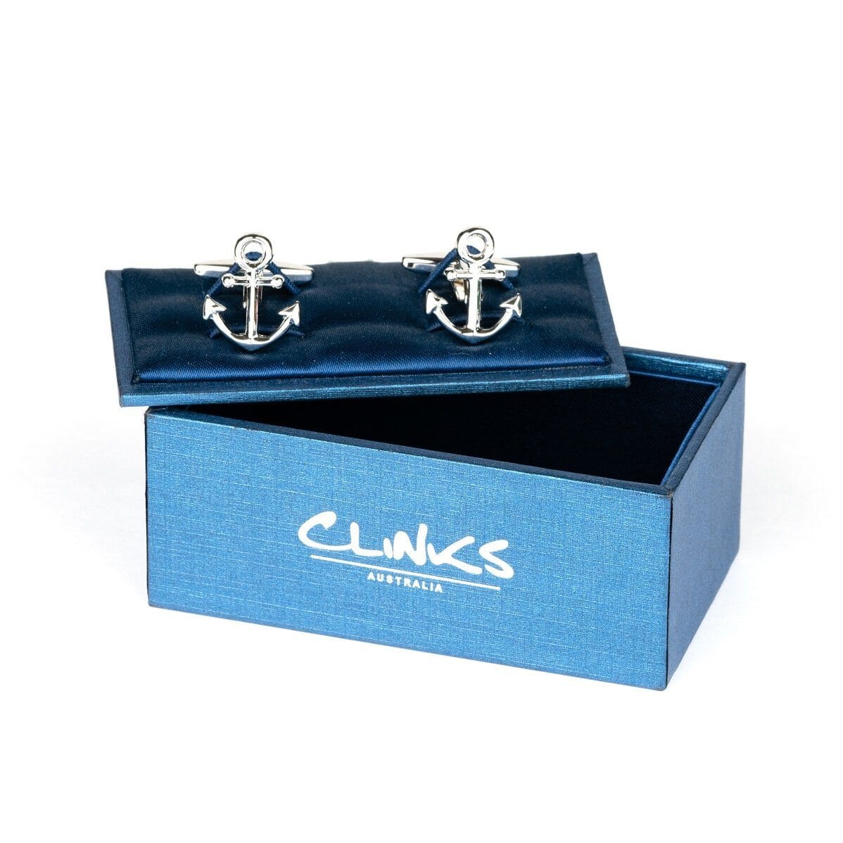 Shiny Silver Ship Anchor Cufflinks Novelty Cufflinks Clinks Australia 
