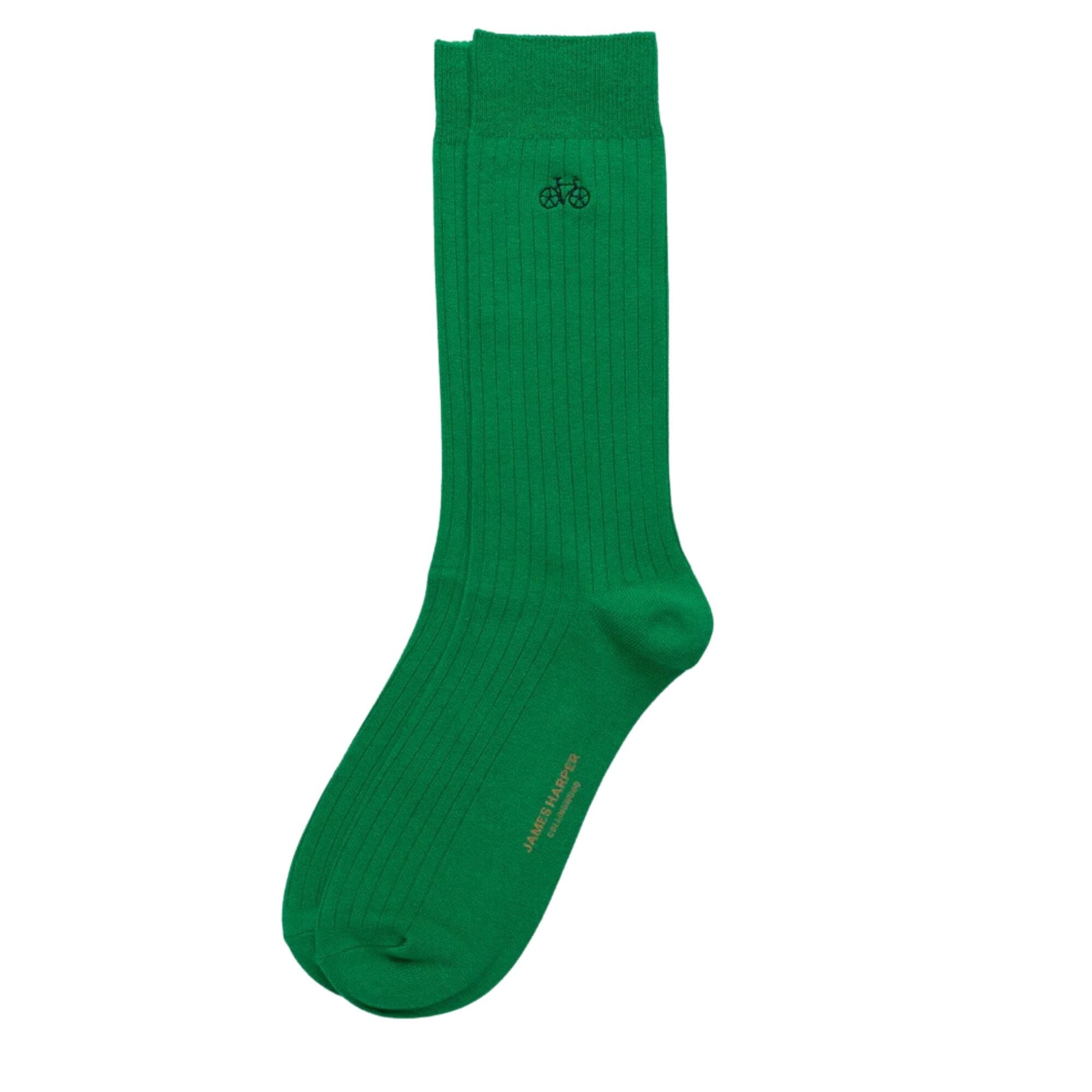 Green Ribbed Socks Socks Clinks 