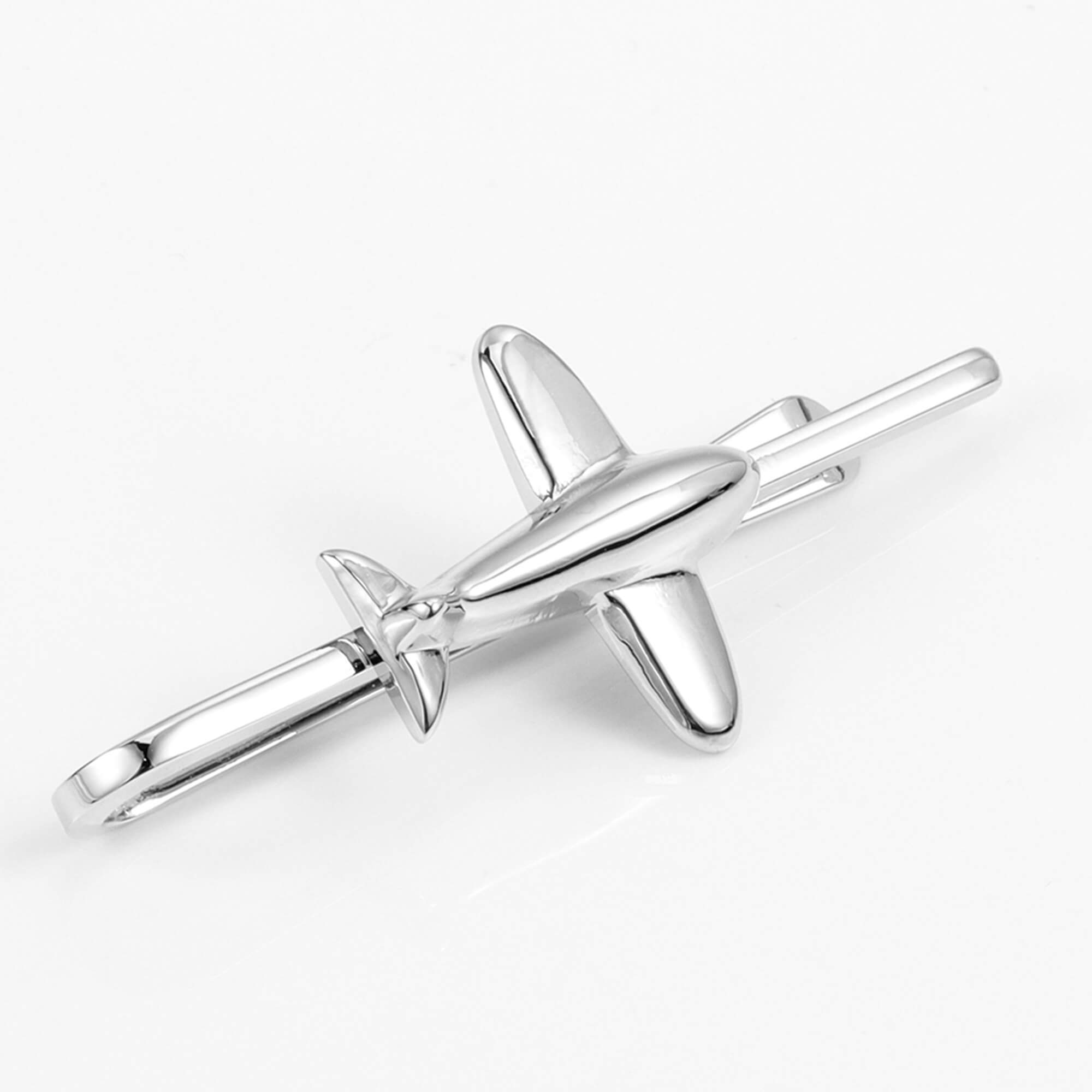 Bubble Plane Tie Bar in Silver Tie Clips Clinks Australia 
