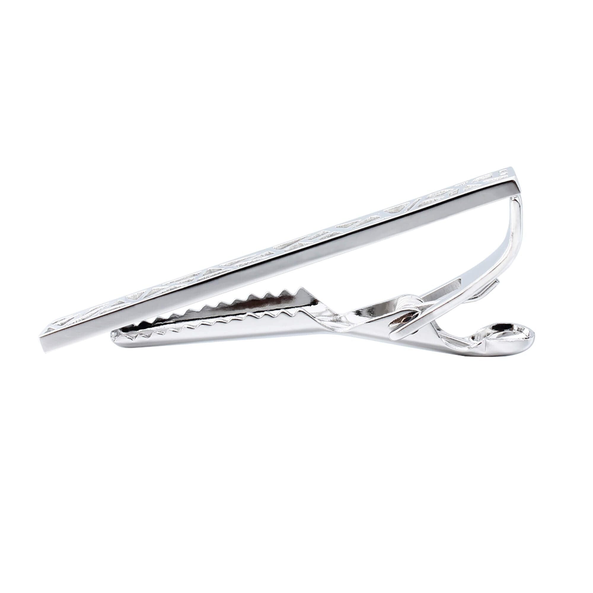Geometric Shapes Silver Tie Clip Tie Bars Clinks Australia 