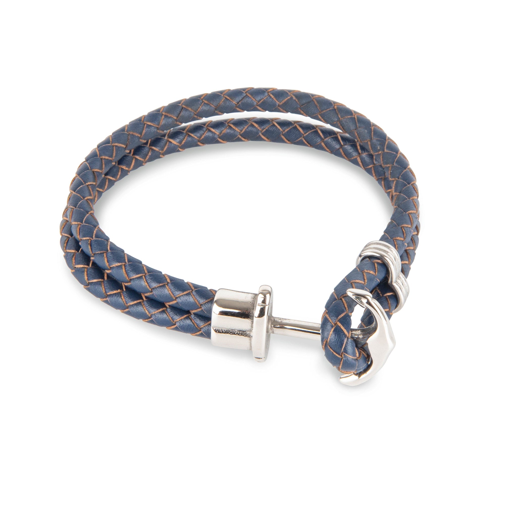 Double Navy Blue Leather Anchor Bracelet Bracelet Clinks Australia Default 