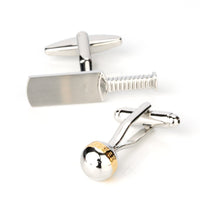 Silver and Gold Cricket Ball and Bat Cufflinks Novelty Cufflinks Clinks Australia