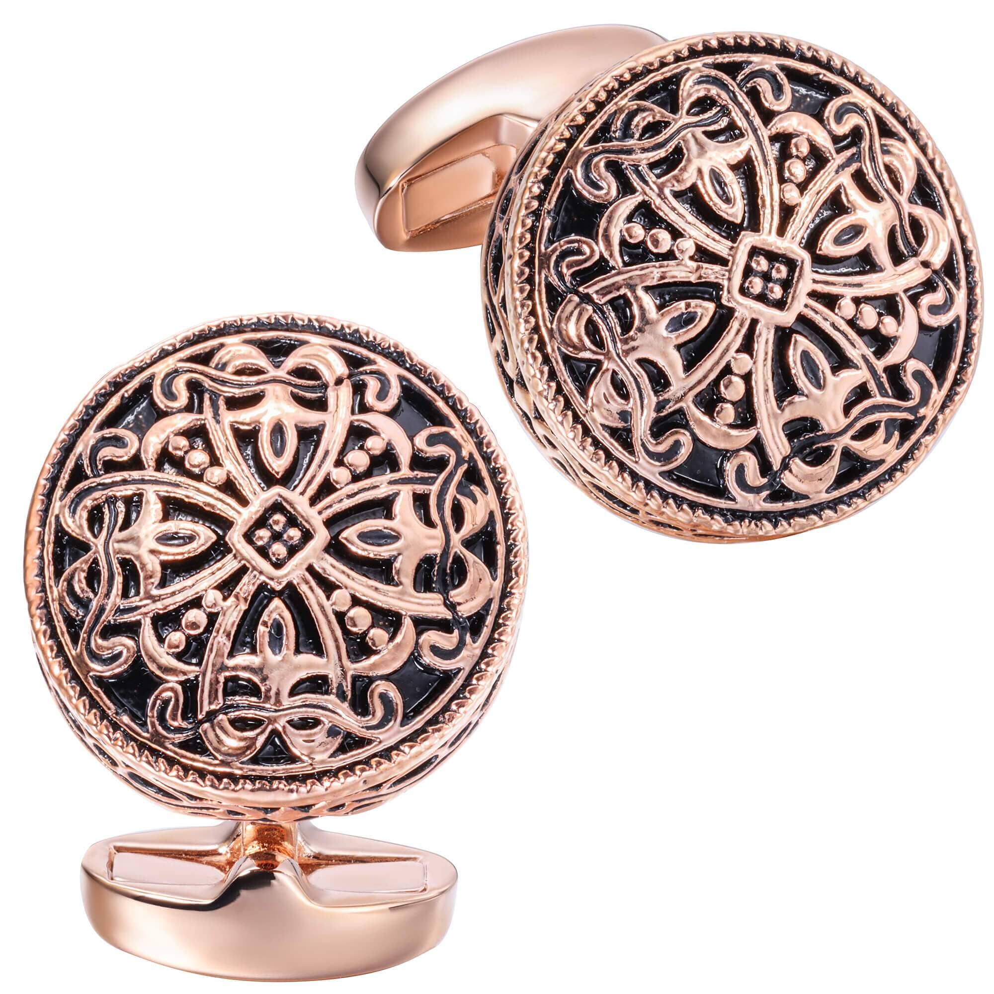 Vintage Celtic Round Rose Gold Cufflinks Classic & Modern Cufflinks Clinks Australia Default 